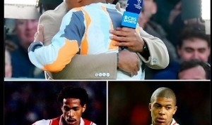 亨利与姆巴佩赛前拥抱致意，摩纳哥官推晒照：都是我们球队出品